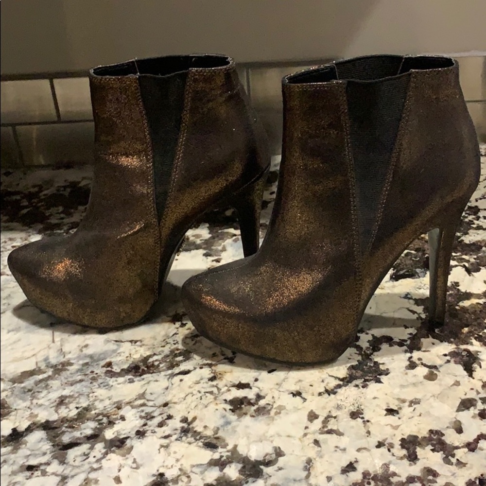 ankle boots black /bronze